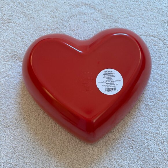 Set of 2 Opalhouse Melamine Heart Shaped Nesting Bowls in Red & Pink - Picture 8 of 8